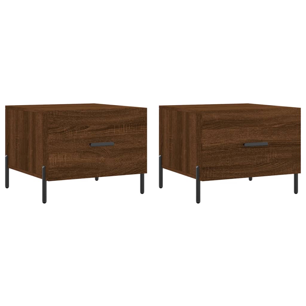 Coffee tables, 2 pcs. brown oak, 50x50x40 cm, composite wood