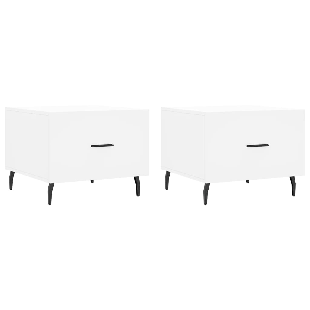 Coffee tables, 2 pcs., white, 50x50x40 cm, composite wood