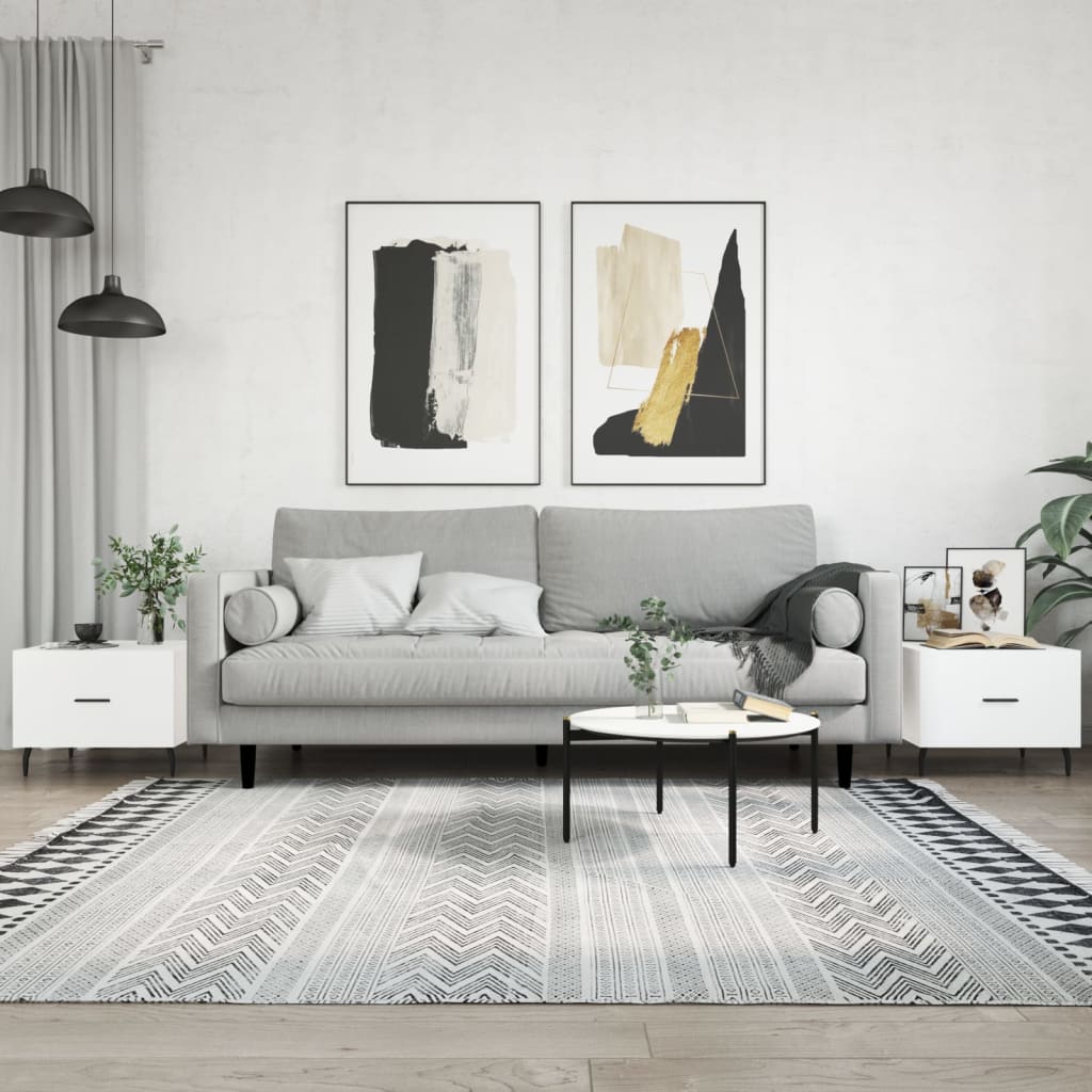 Coffee tables, 2 pcs., white, 50x50x40 cm, composite wood