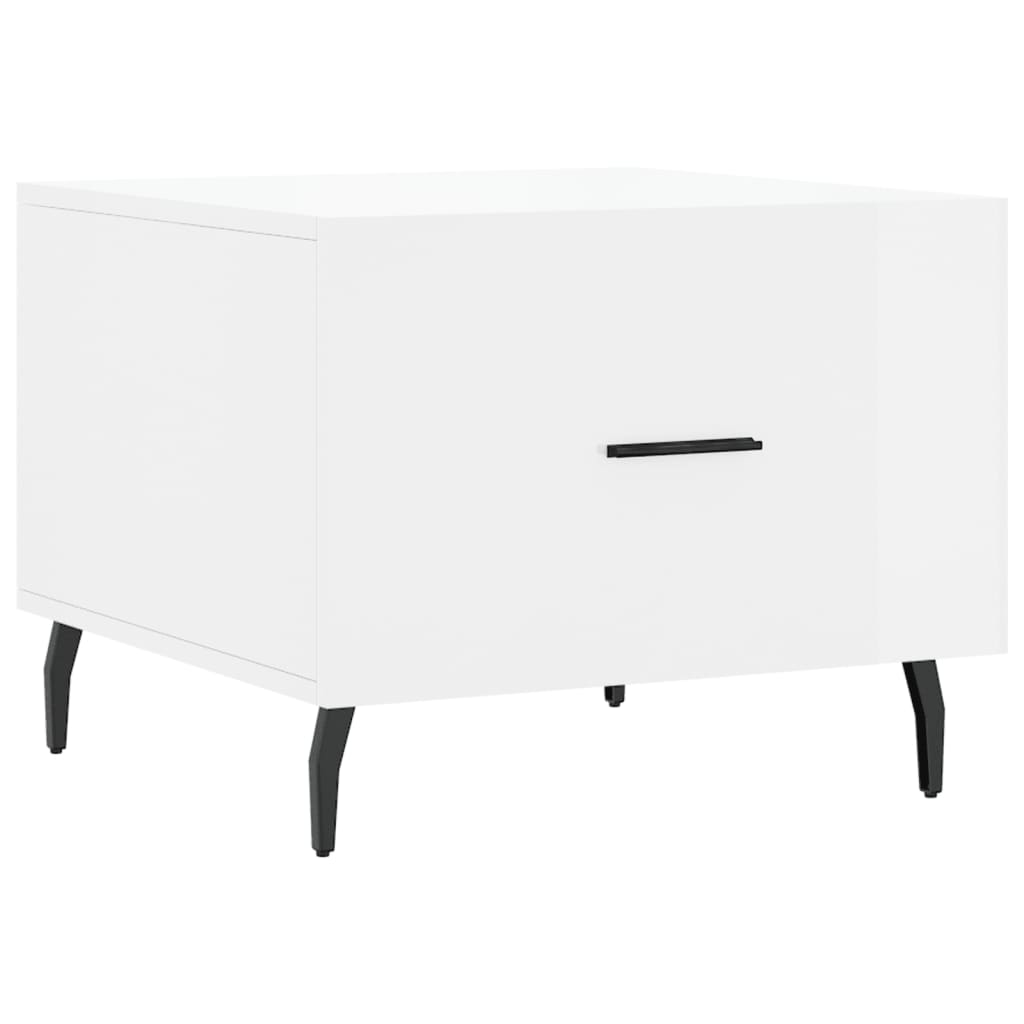 Coffee table, glossy white, 50x50x40 cm, composite wood