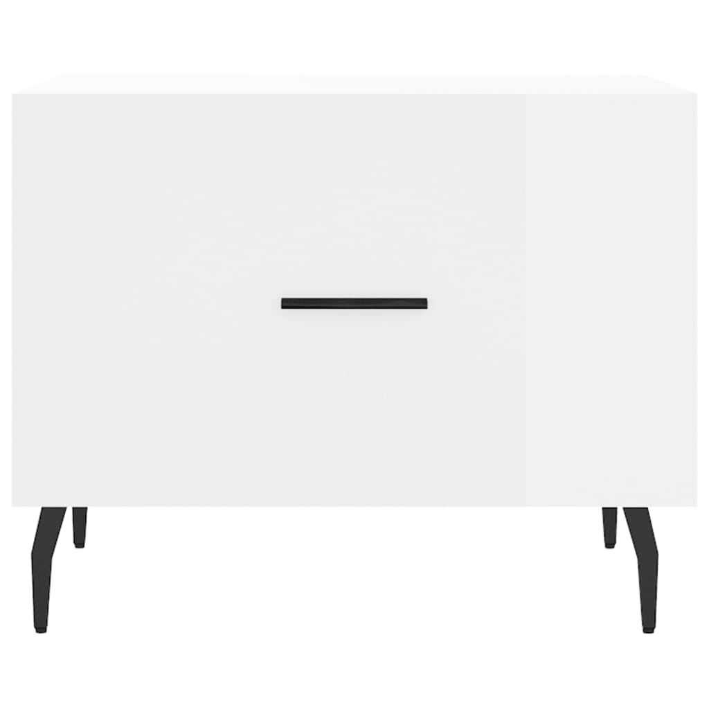 Coffee table, glossy white, 50x50x40 cm, composite wood