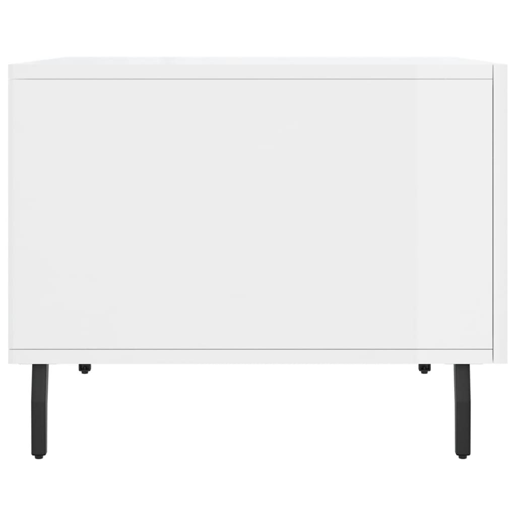 Coffee table, glossy white, 50x50x40 cm, composite wood