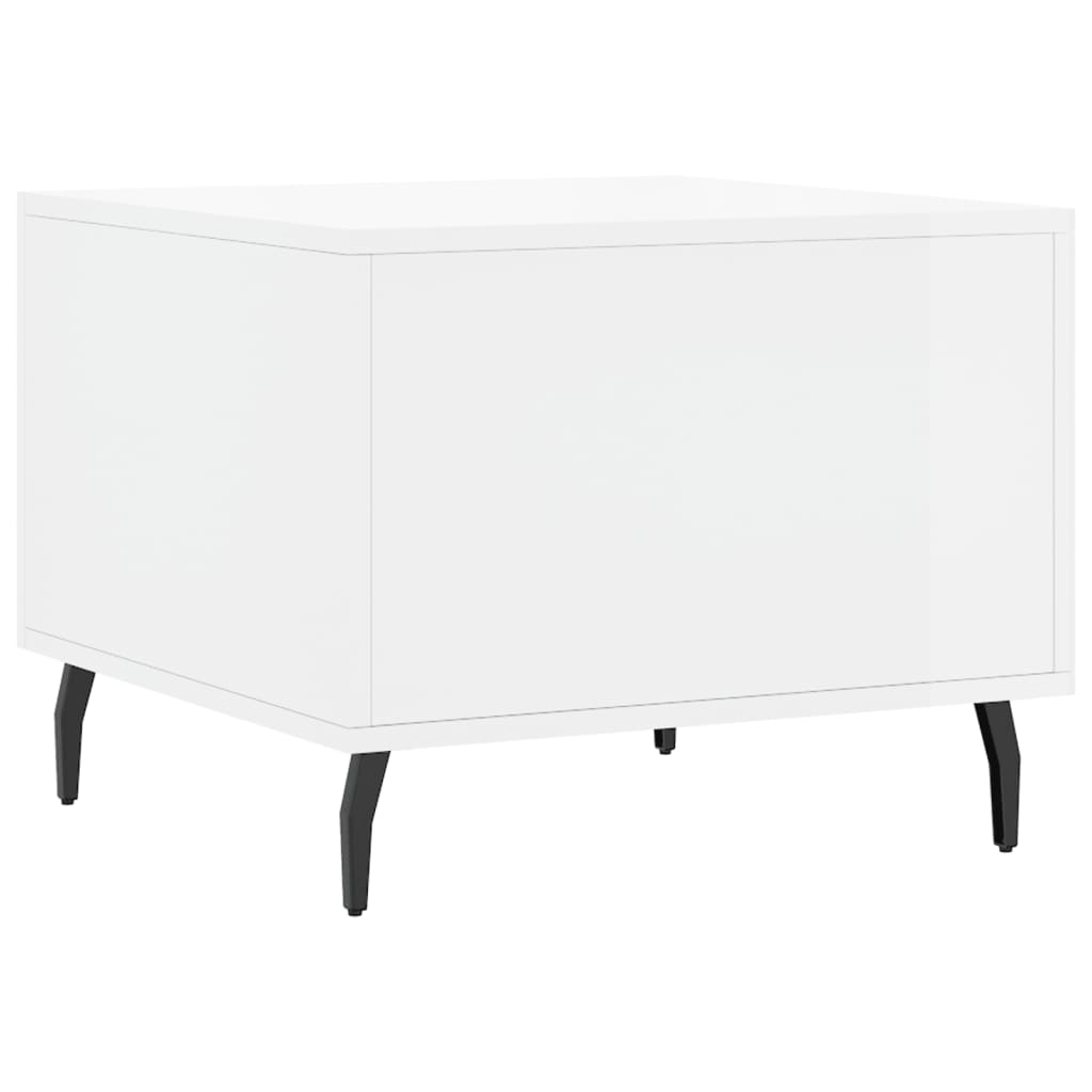 Coffee table, glossy white, 50x50x40 cm, composite wood