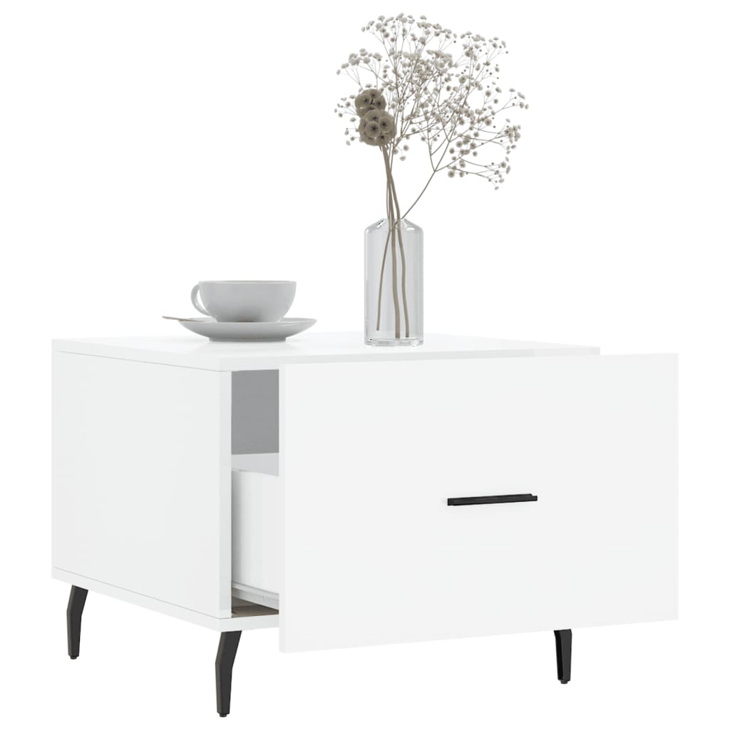 Coffee table, 2 pcs., glossy white, 50x50x40 cm