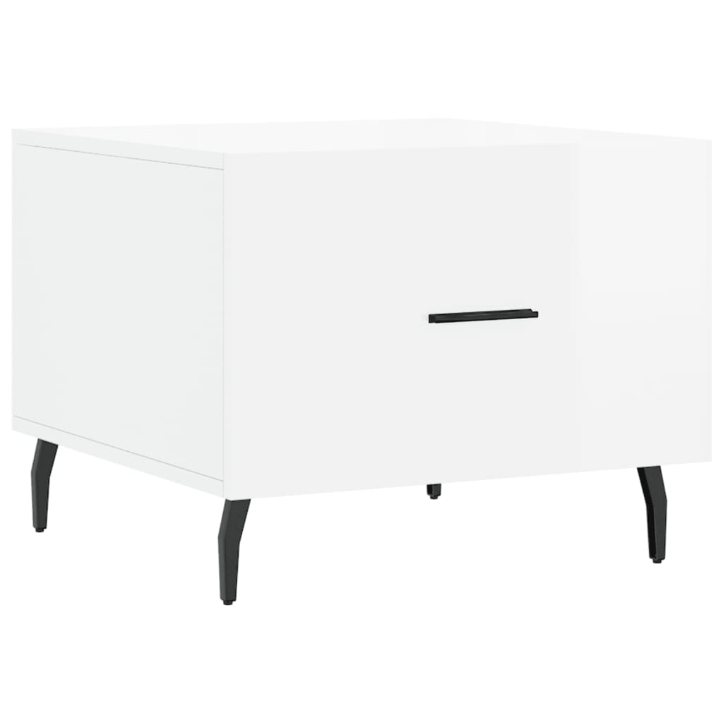 Coffee table, 2 pcs., glossy white, 50x50x40 cm