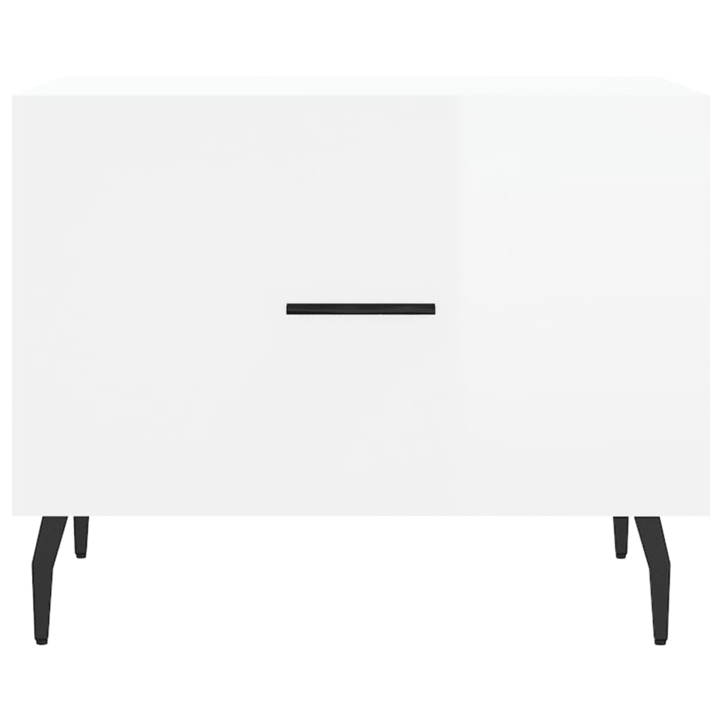 Coffee table, 2 pcs., glossy white, 50x50x40 cm