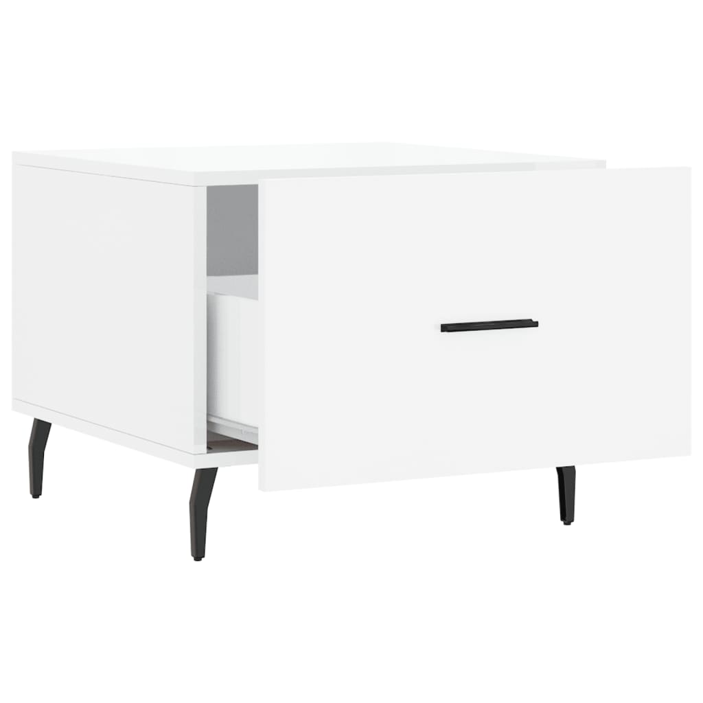 Coffee table, 2 pcs., glossy white, 50x50x40 cm