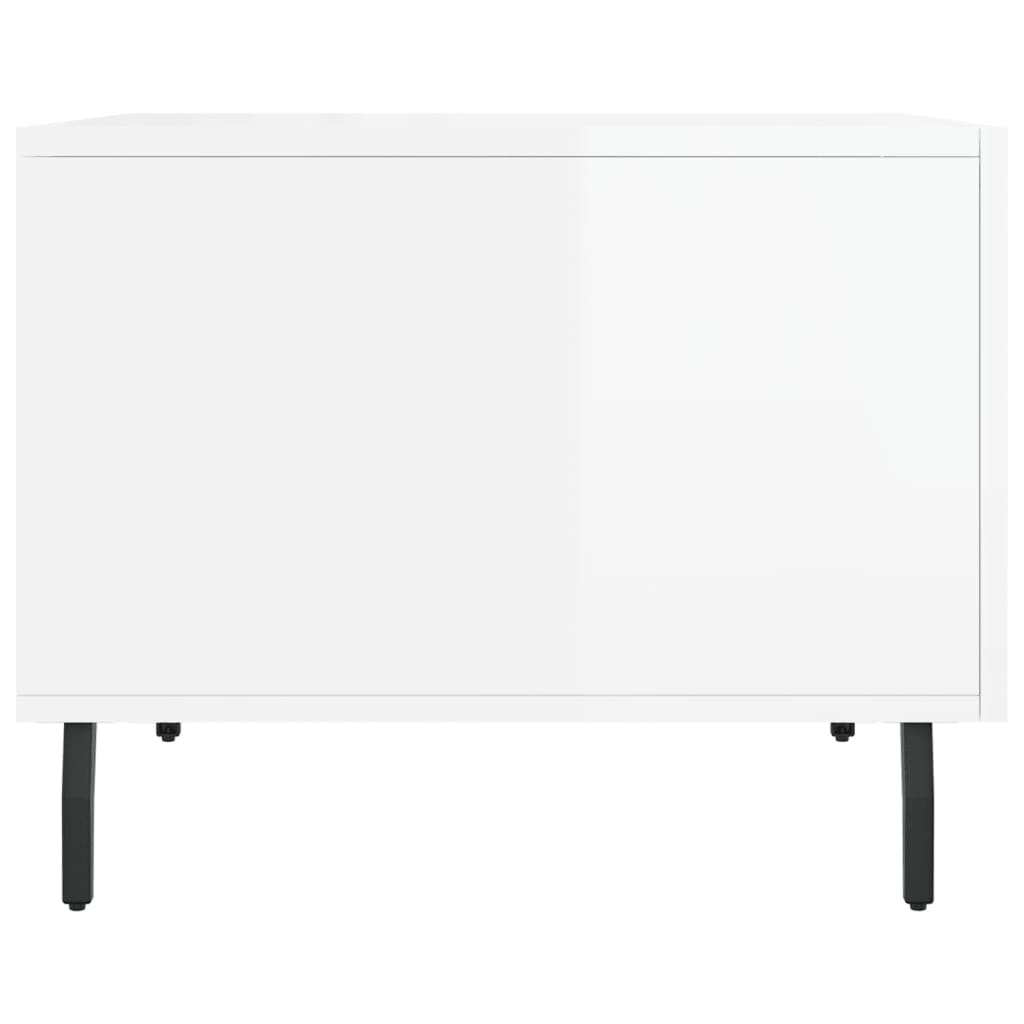 Coffee table, 2 pcs., glossy white, 50x50x40 cm
