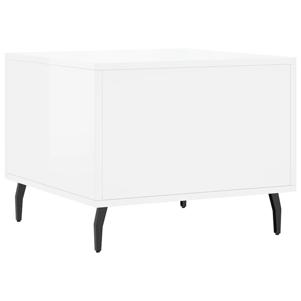 Coffee table, 2 pcs., glossy white, 50x50x40 cm