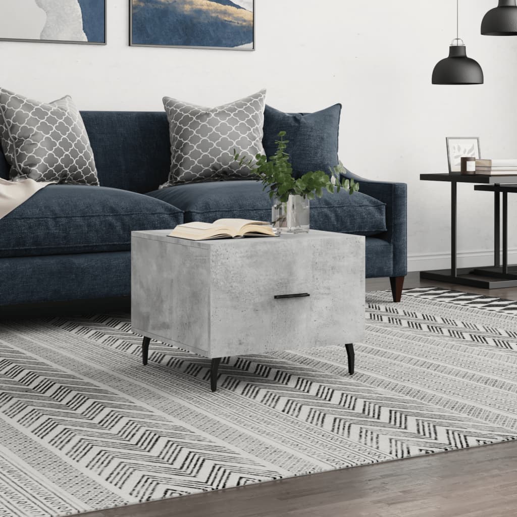 Coffee table, concrete gray, 50x50x40 cm, composite wood