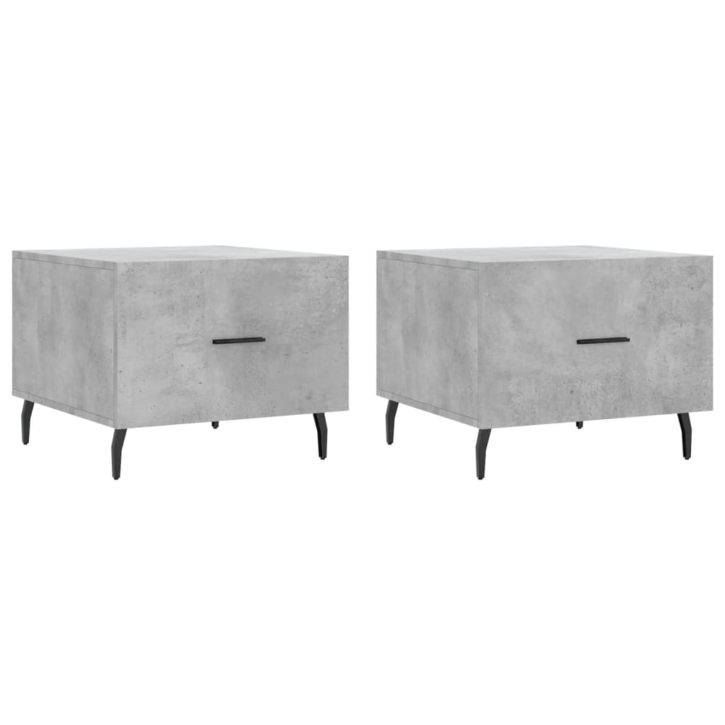 Coffee tables, 2 pcs., concrete gray, 50x50x40 cm, composite wood