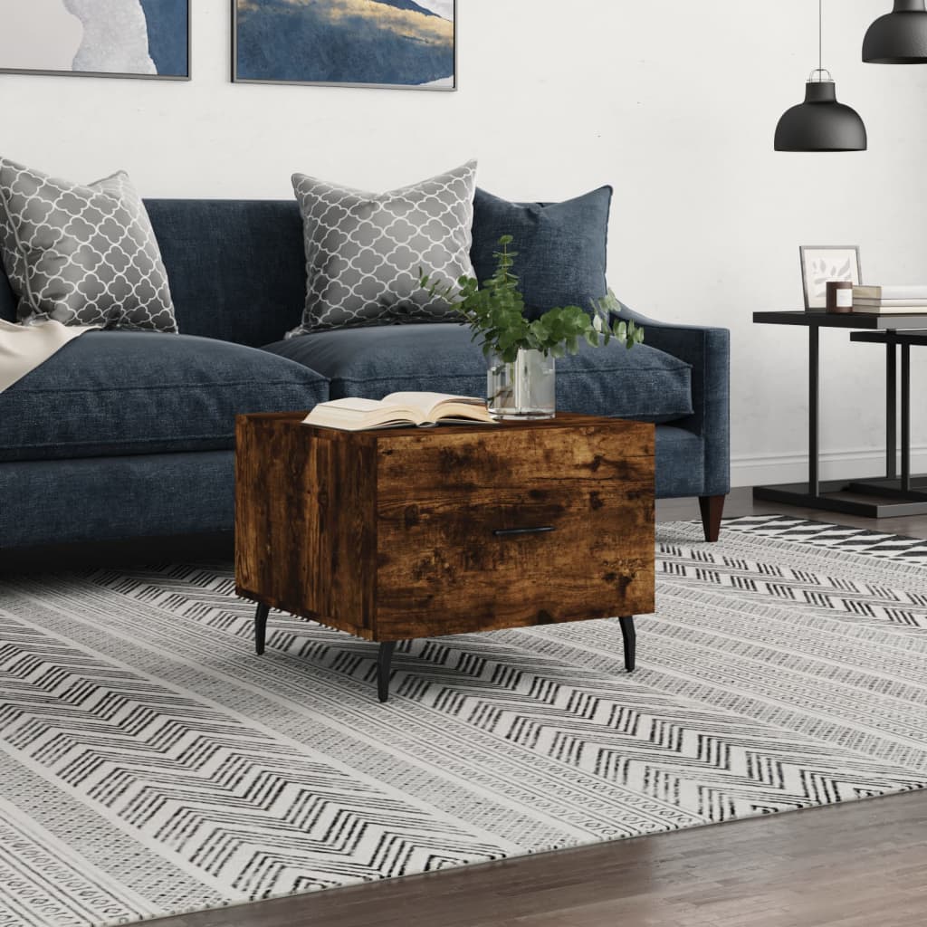 Coffee table, smoky oak, 50x50x40 cm, processed wood