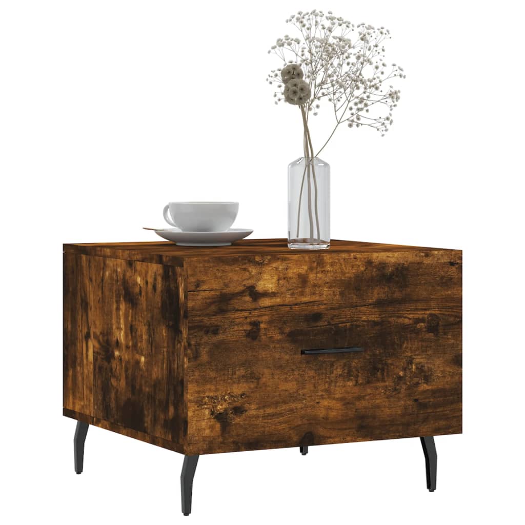 Coffee tables 2 pcs. smoky oak 50x50x40 cm composite wood