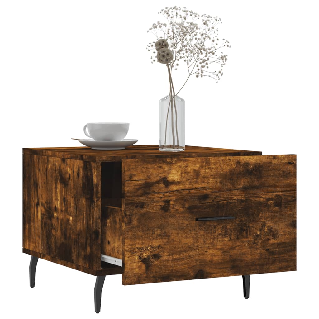 Coffee tables 2 pcs. smoky oak 50x50x40 cm composite wood