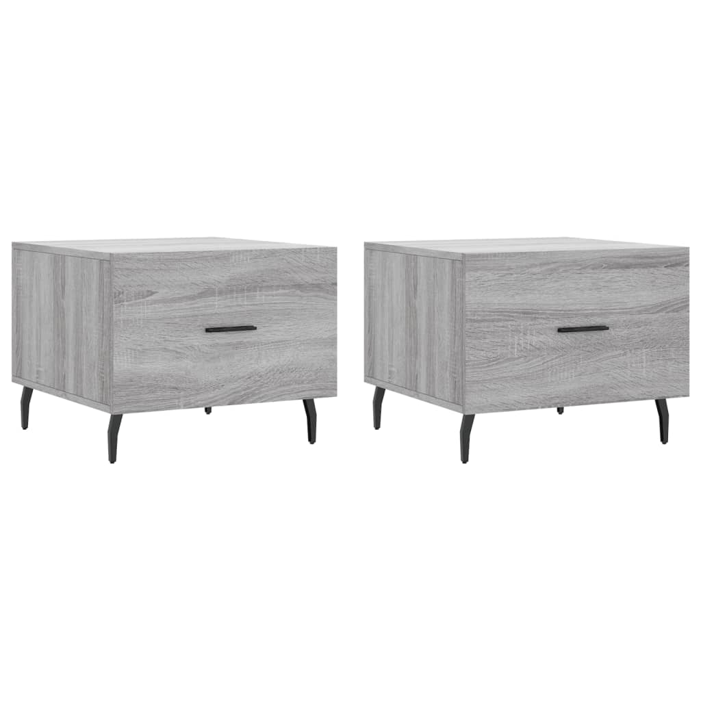 Coffee tables, 2 pcs., sonoma gray, 50x50x40 cm, composite wood