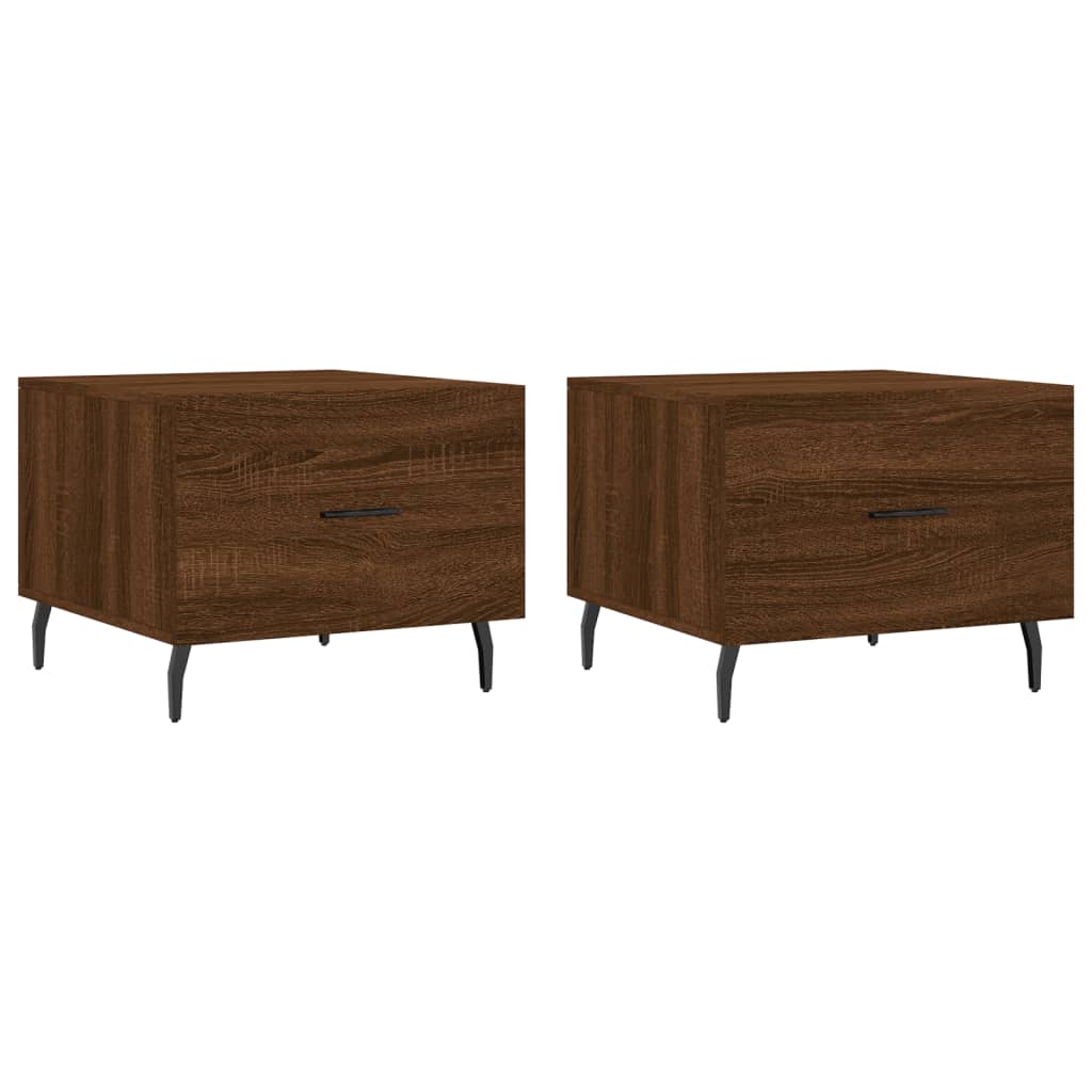 Coffee tables, 2 pcs. brown oak, 50x50x40 cm, composite wood