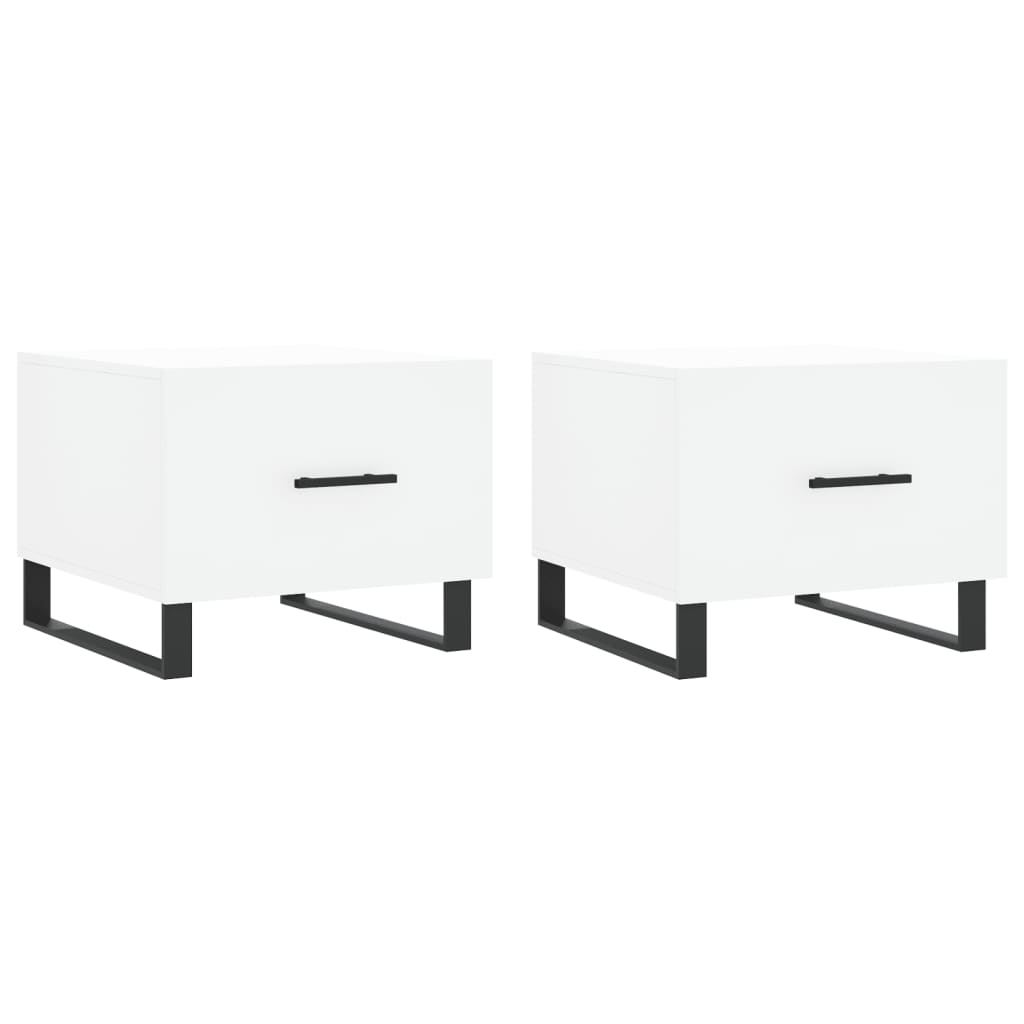 Coffee tables, 2 pcs., white, 50x50x40 cm, composite wood