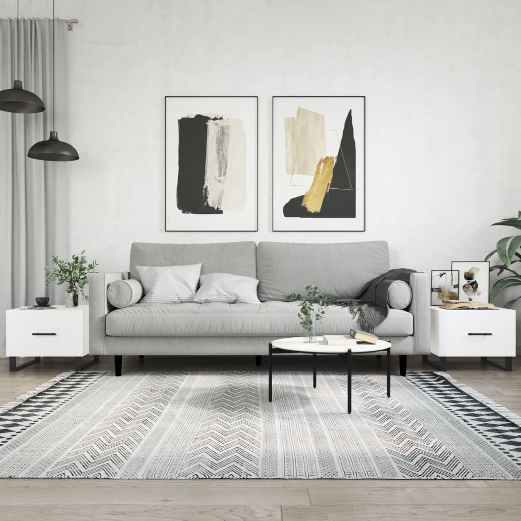 Coffee tables, 2 pcs., white, 50x50x40 cm, composite wood
