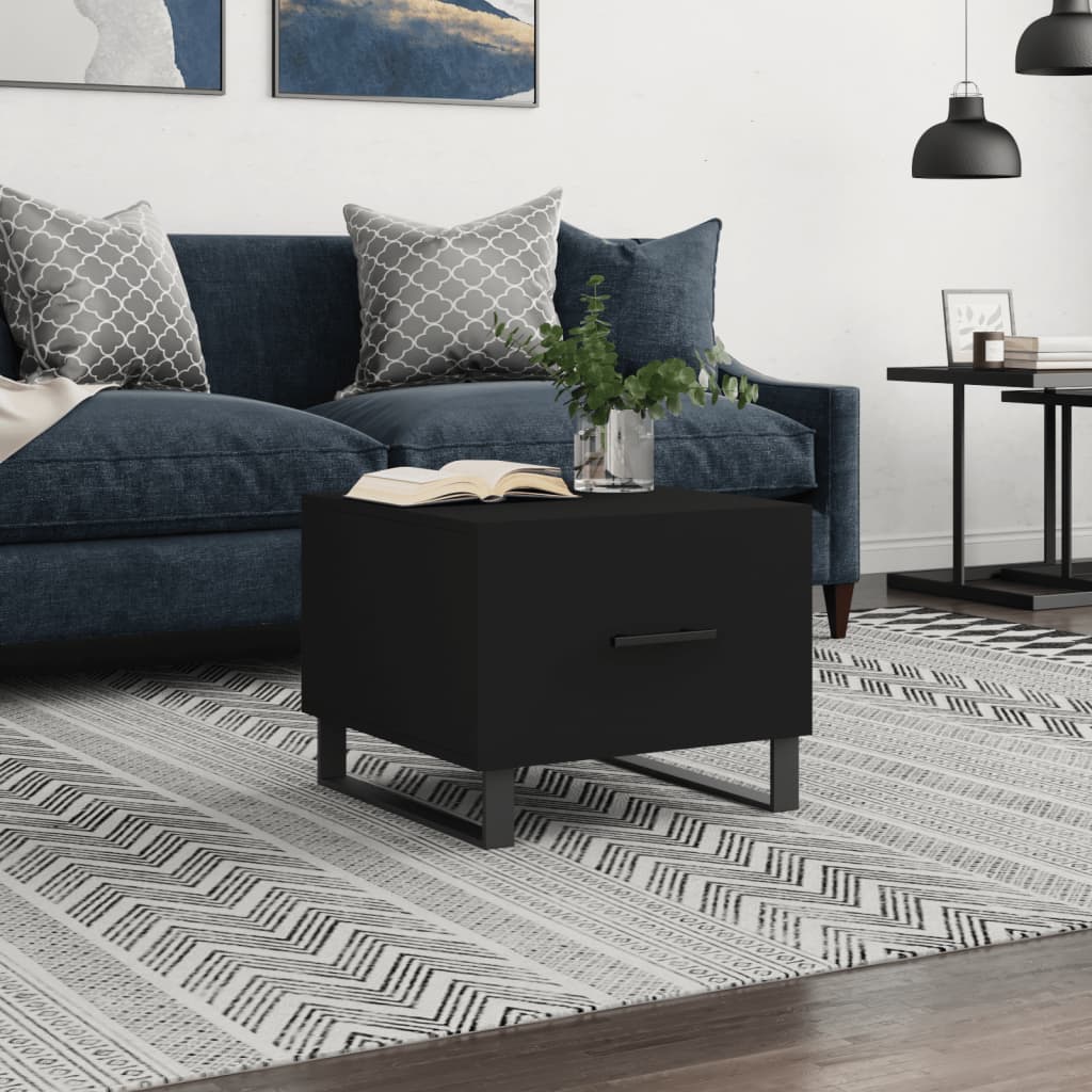 Coffee table, black, 50x50x40 cm, composite wood