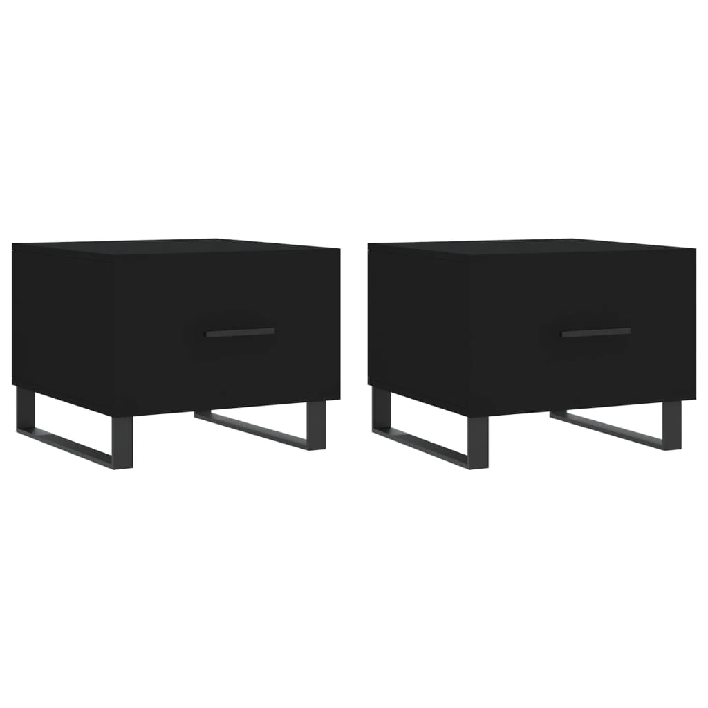 Coffee tables, 2 pcs., black, 50x50x40 cm, composite wood
