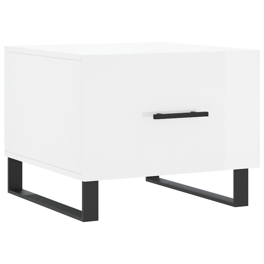 Coffee table, glossy white, 50x50x40 cm, composite wood