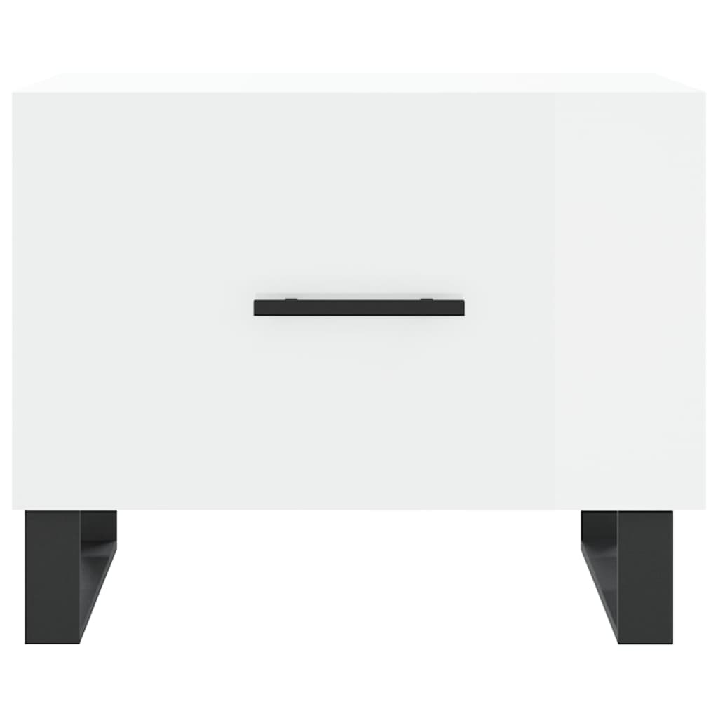 Coffee table, glossy white, 50x50x40 cm, composite wood