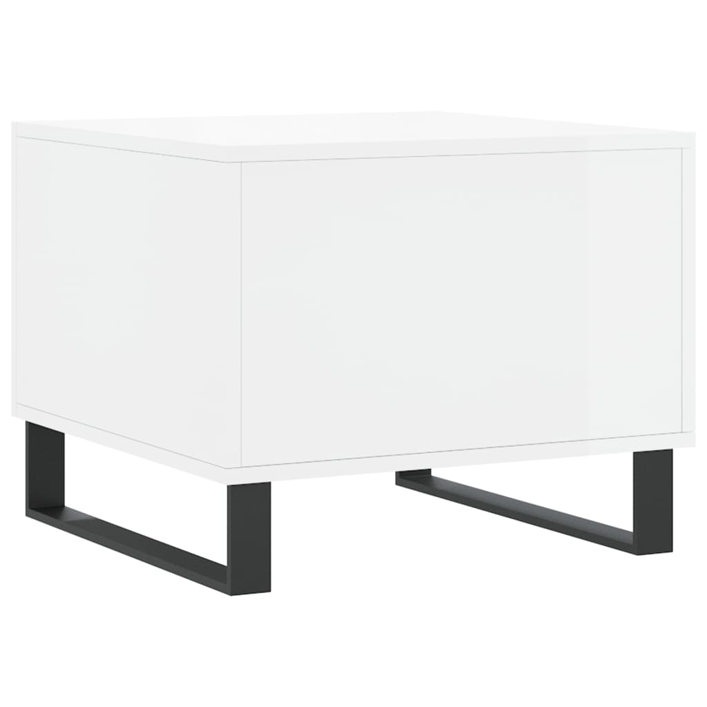 Coffee table, glossy white, 50x50x40 cm, composite wood