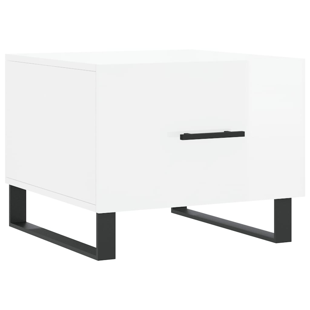 Coffee table, 2 pcs., glossy white, 50x50x40 cm