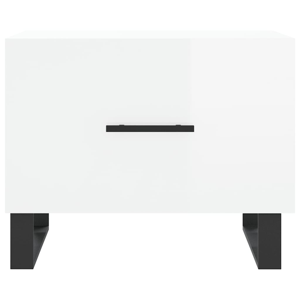 Coffee table, 2 pcs., glossy white, 50x50x40 cm