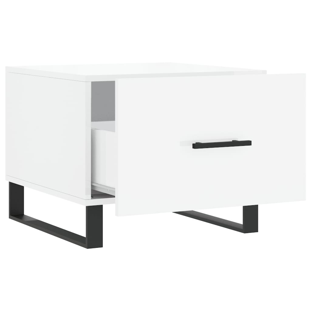 Coffee table, 2 pcs., glossy white, 50x50x40 cm