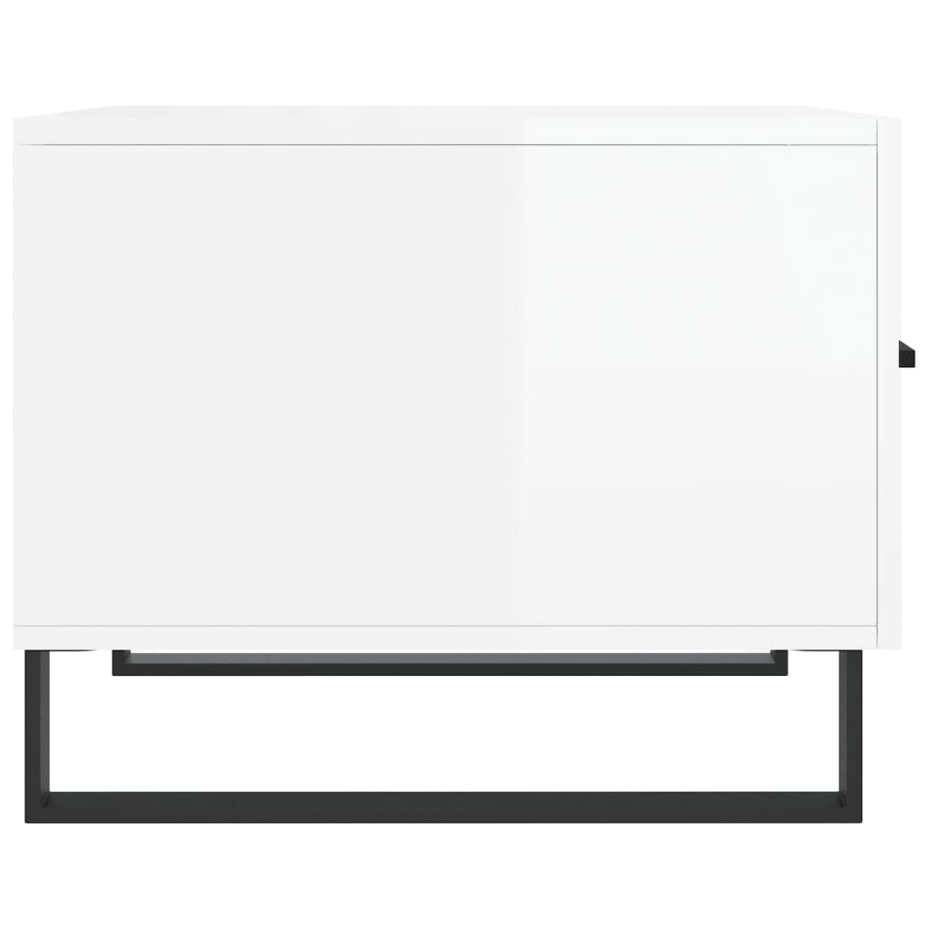 Coffee table, 2 pcs., glossy white, 50x50x40 cm