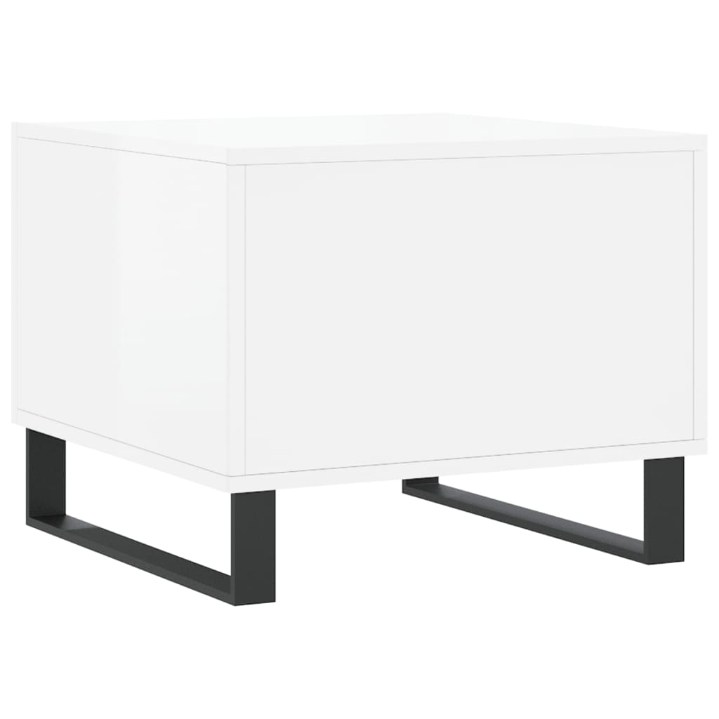 Coffee table, 2 pcs., glossy white, 50x50x40 cm