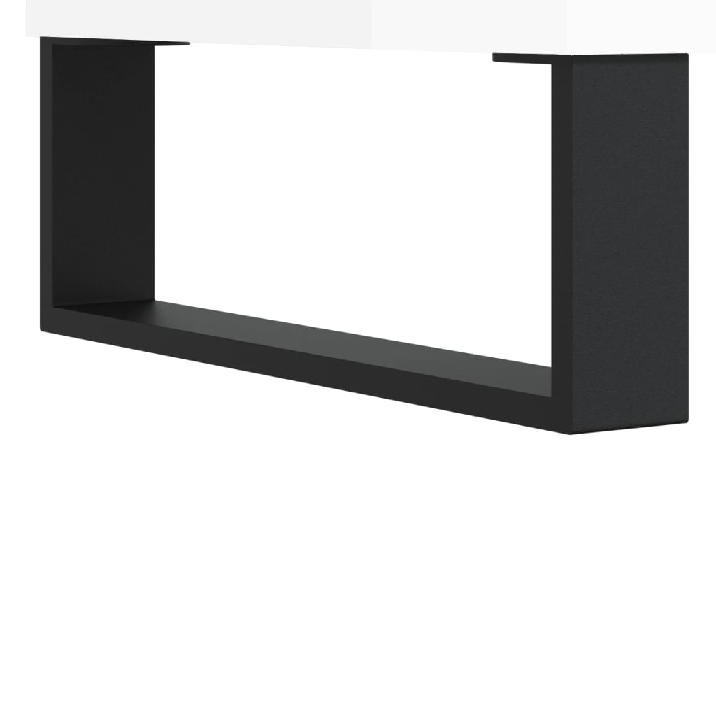 Coffee table, 2 pcs., glossy white, 50x50x40 cm