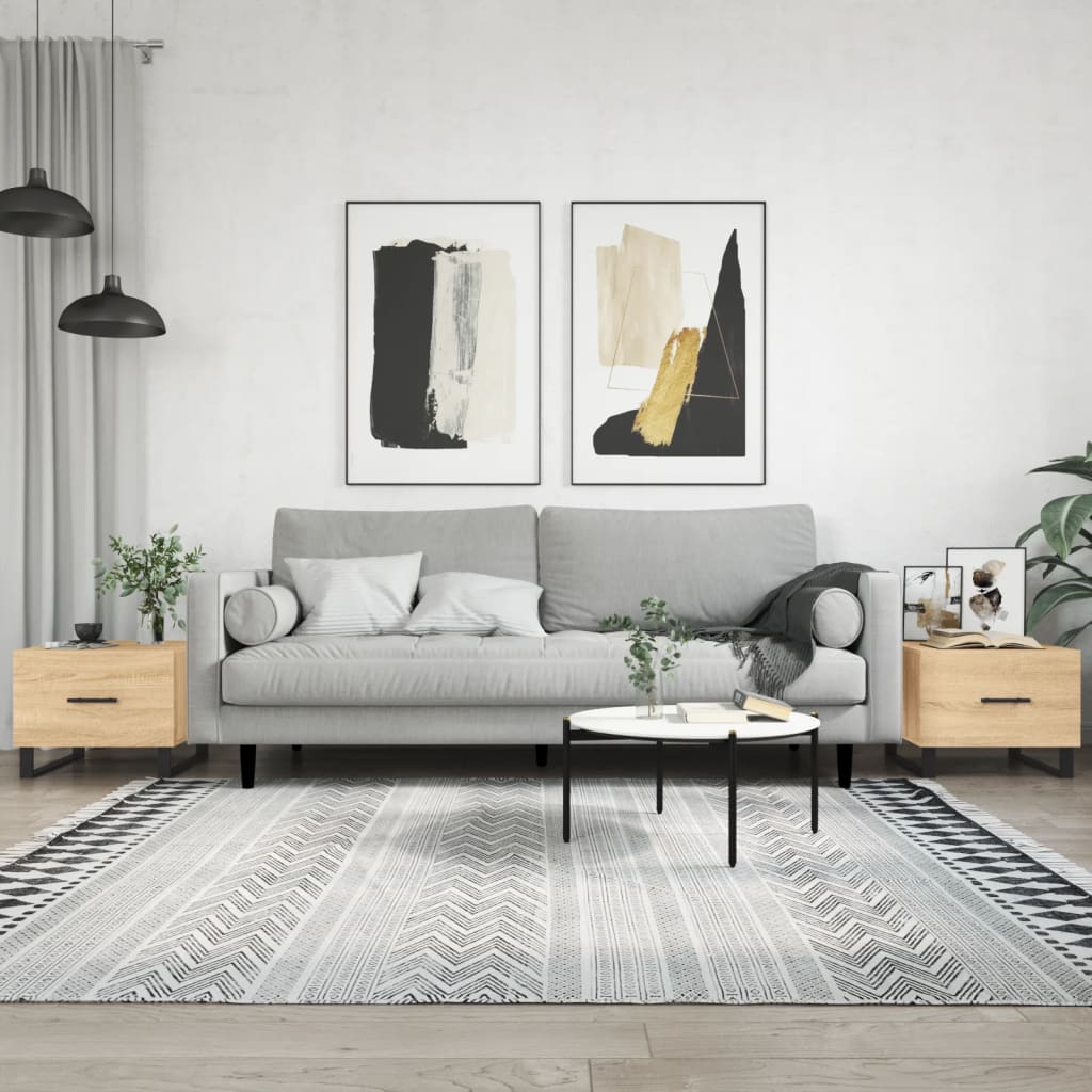 Coffee tables 2 pcs. sonoma oak 50x50x40 cm composite wood
