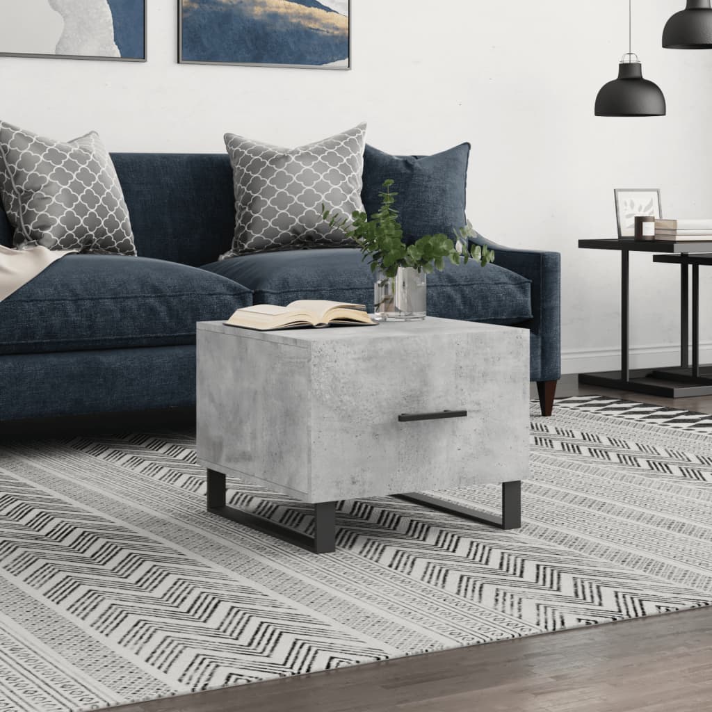 Coffee table, concrete gray, 50x50x40 cm, composite wood