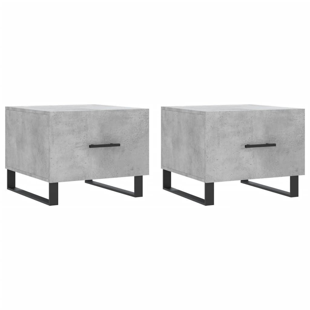Coffee tables, 2 pcs., concrete gray, 50x50x40 cm, composite wood