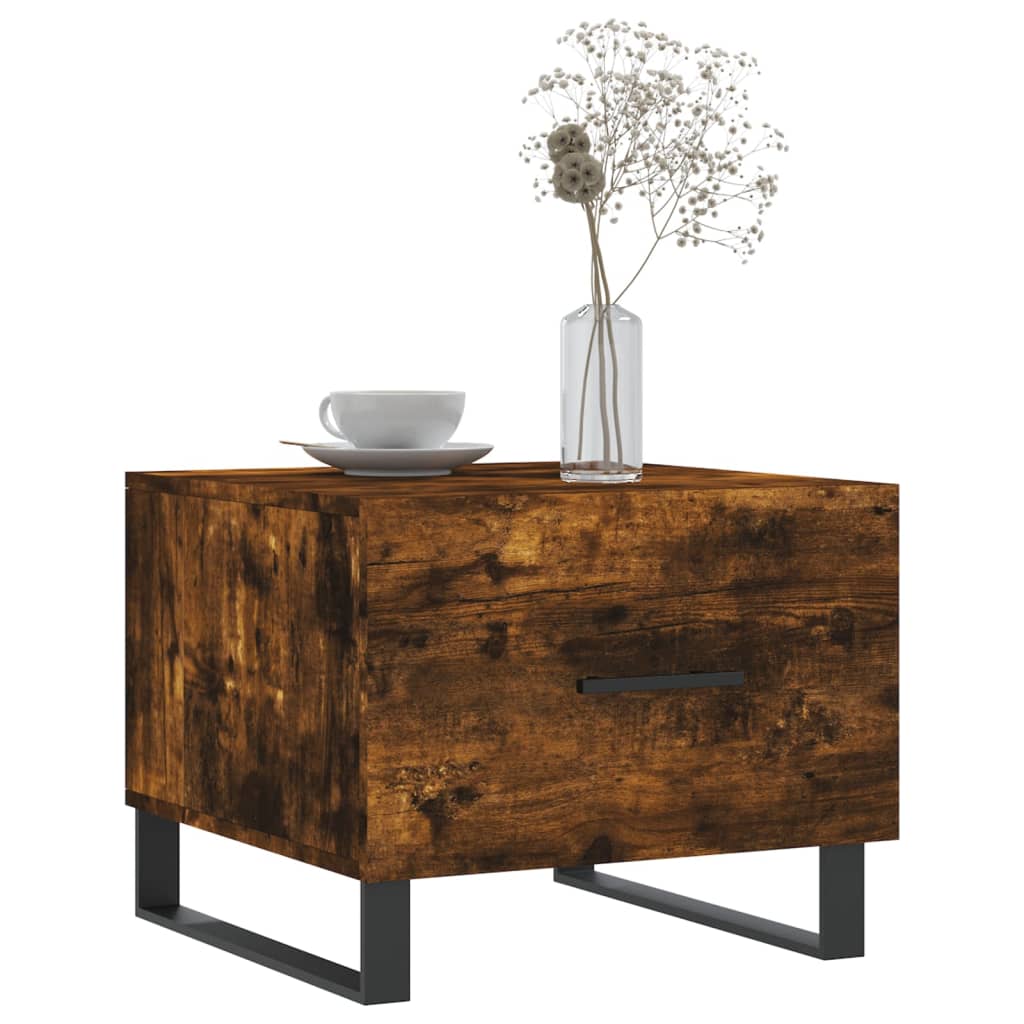Coffee tables 2 pcs. smoky oak 50x50x40 cm composite wood
