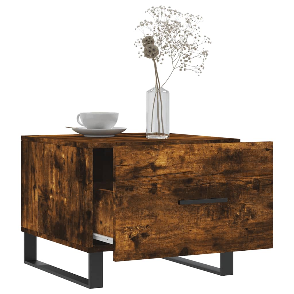 Coffee tables 2 pcs. smoky oak 50x50x40 cm composite wood
