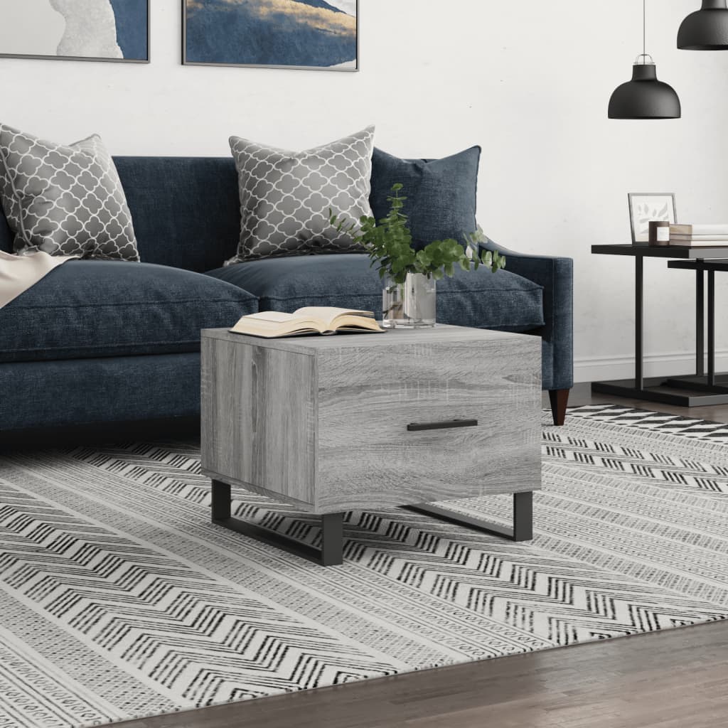 Coffee table, sonoma grey, 50x50x40 cm, processed wood