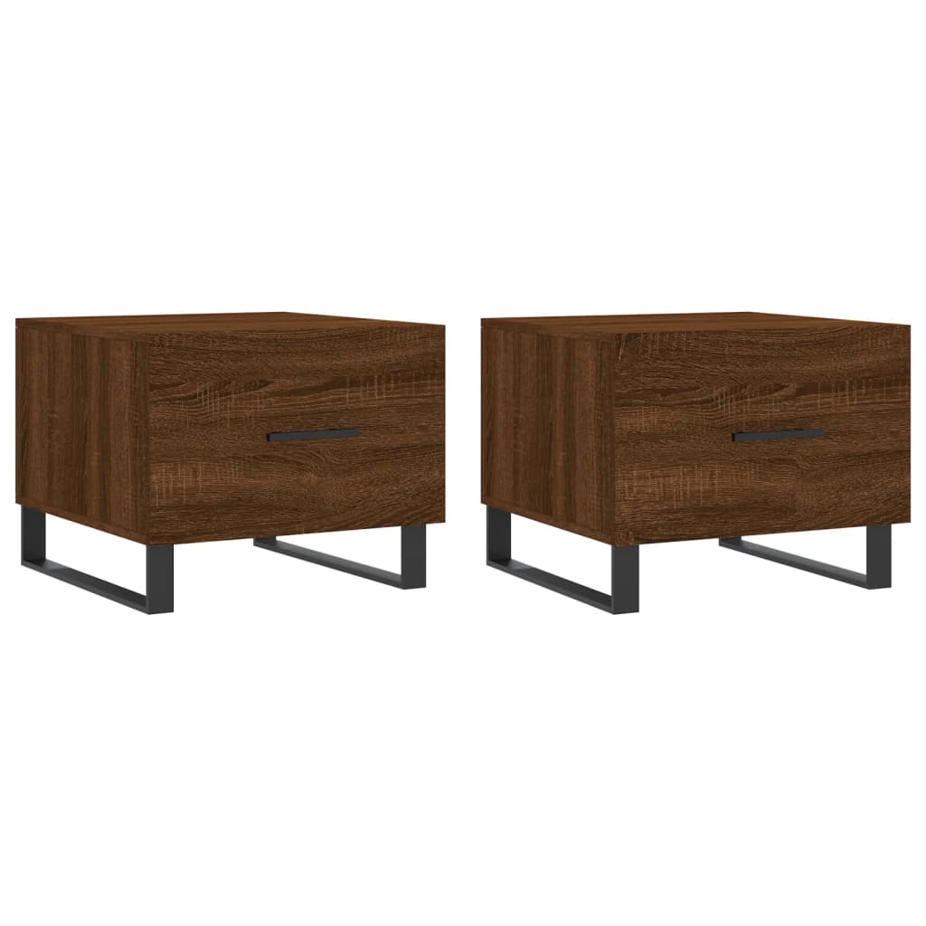 Coffee tables, 2 pcs. brown oak, 50x50x40 cm, composite wood