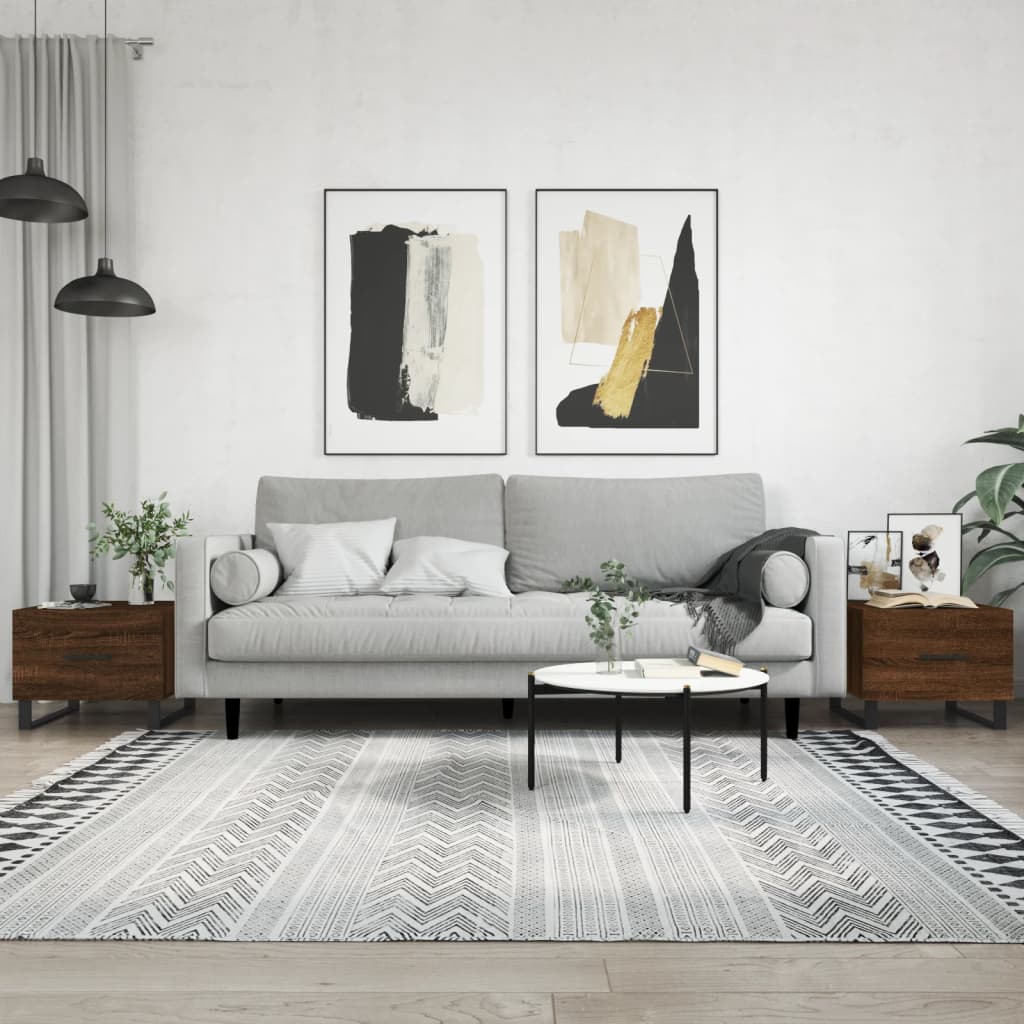 Coffee tables, 2 pcs. brown oak, 50x50x40 cm, composite wood