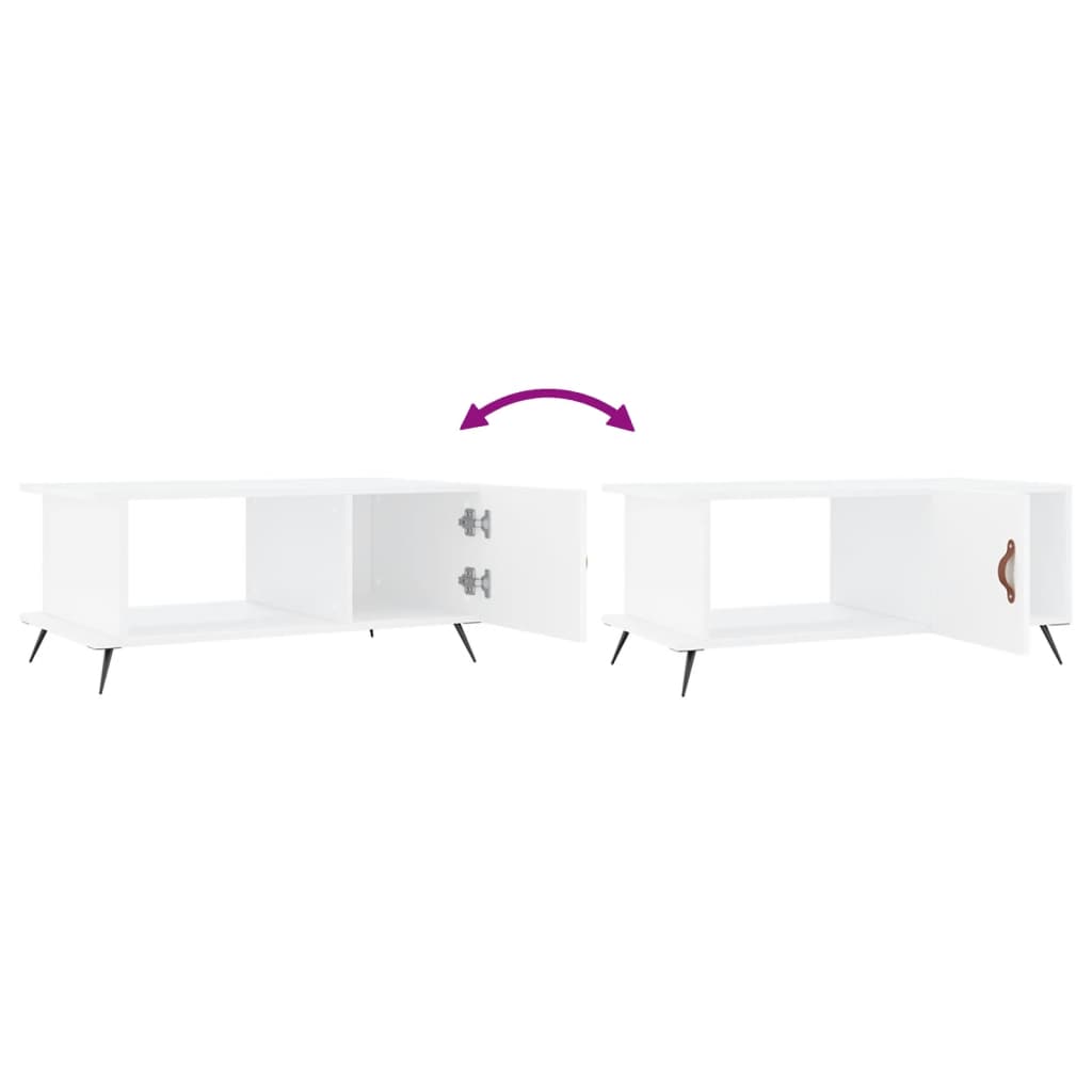 Coffee table, white, 90x50x40 cm, processed wood