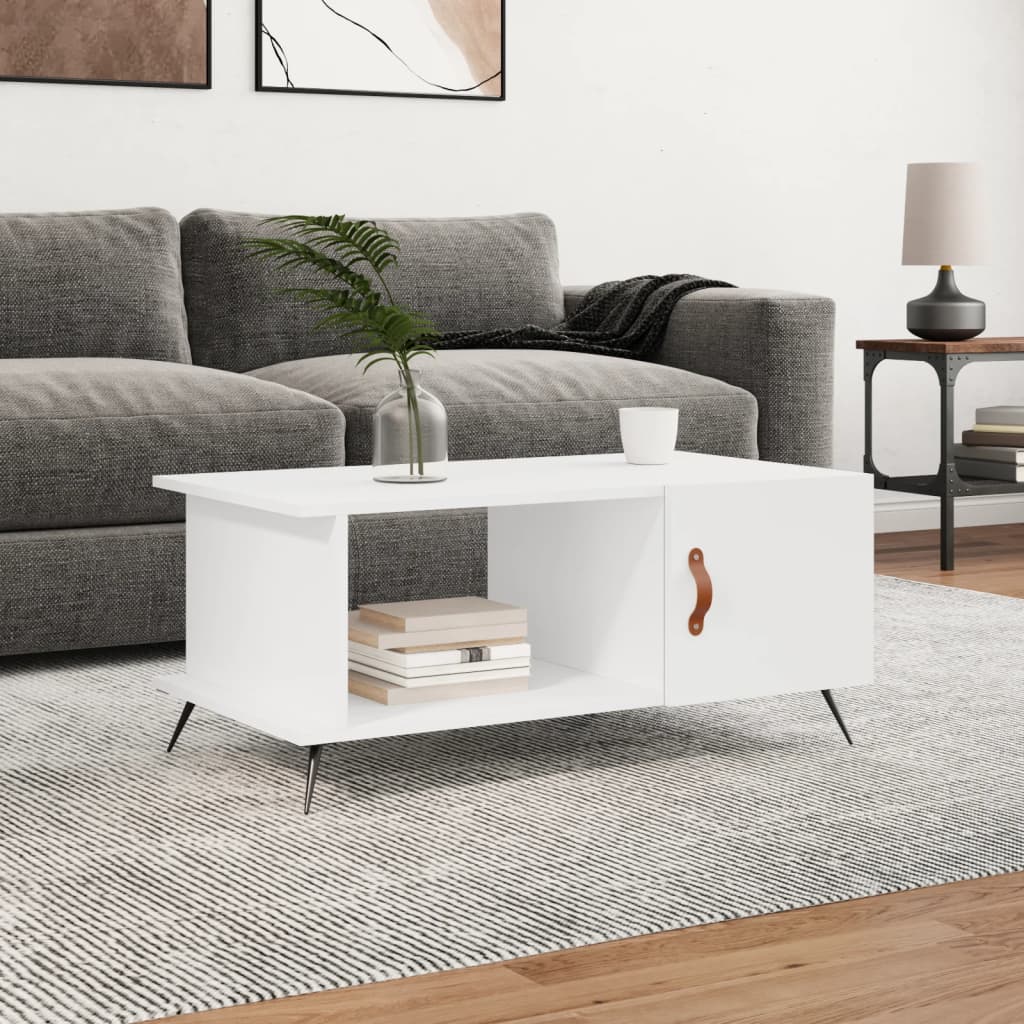 Coffee table, white, 90x50x40 cm, processed wood