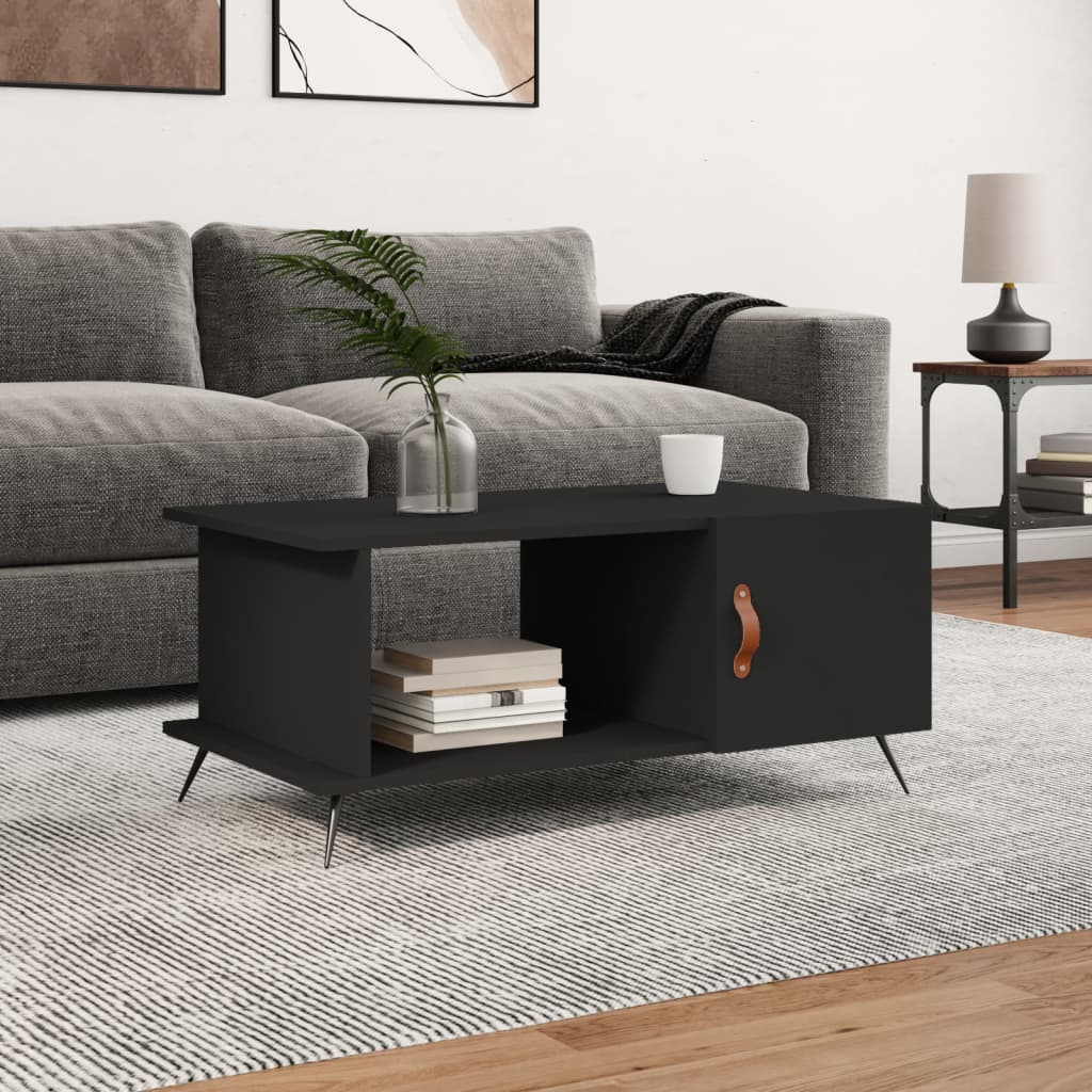 Coffee table, black, 90x50x40 cm, processed wood