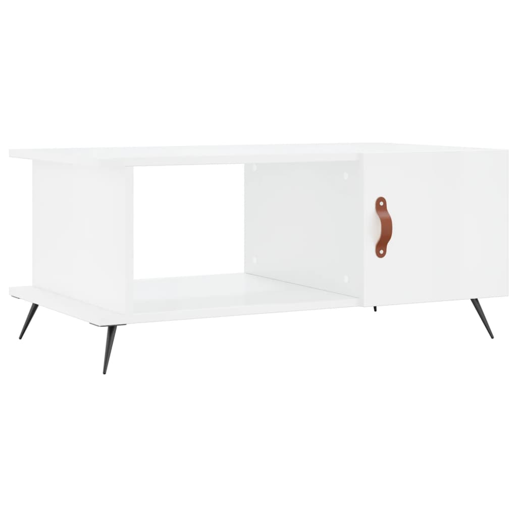 Coffee table, glossy white, 90x50x40 cm, composite wood