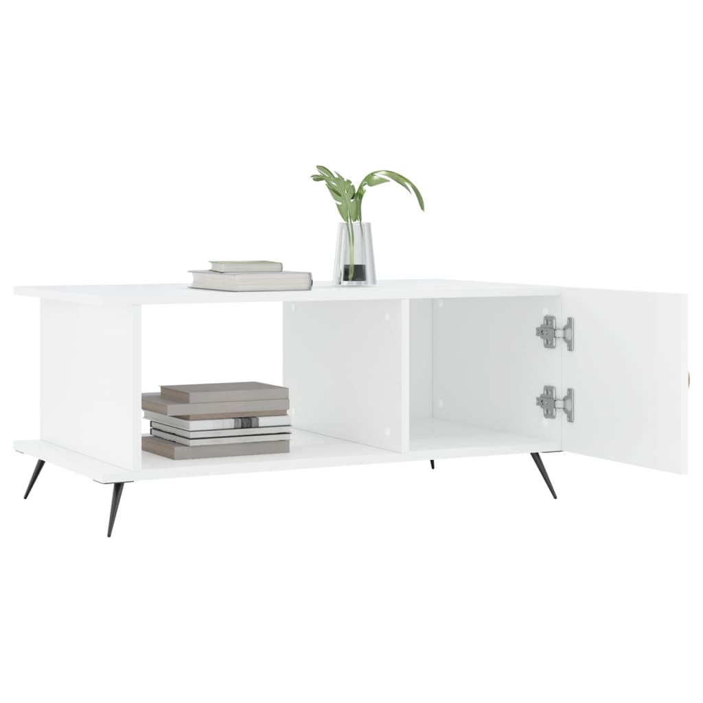 Coffee table, glossy white, 90x50x40 cm, composite wood
