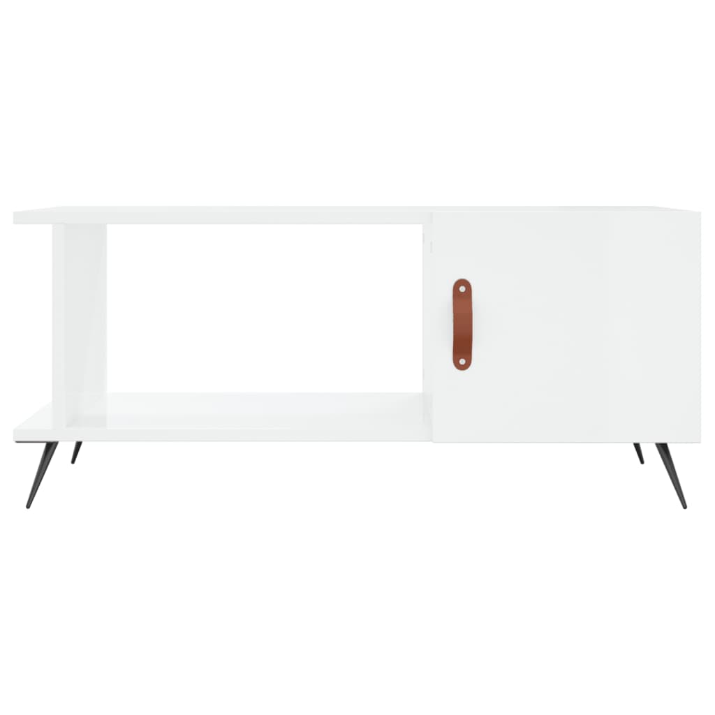 Coffee table, glossy white, 90x50x40 cm, composite wood