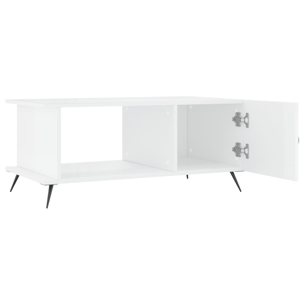 Coffee table, glossy white, 90x50x40 cm, composite wood