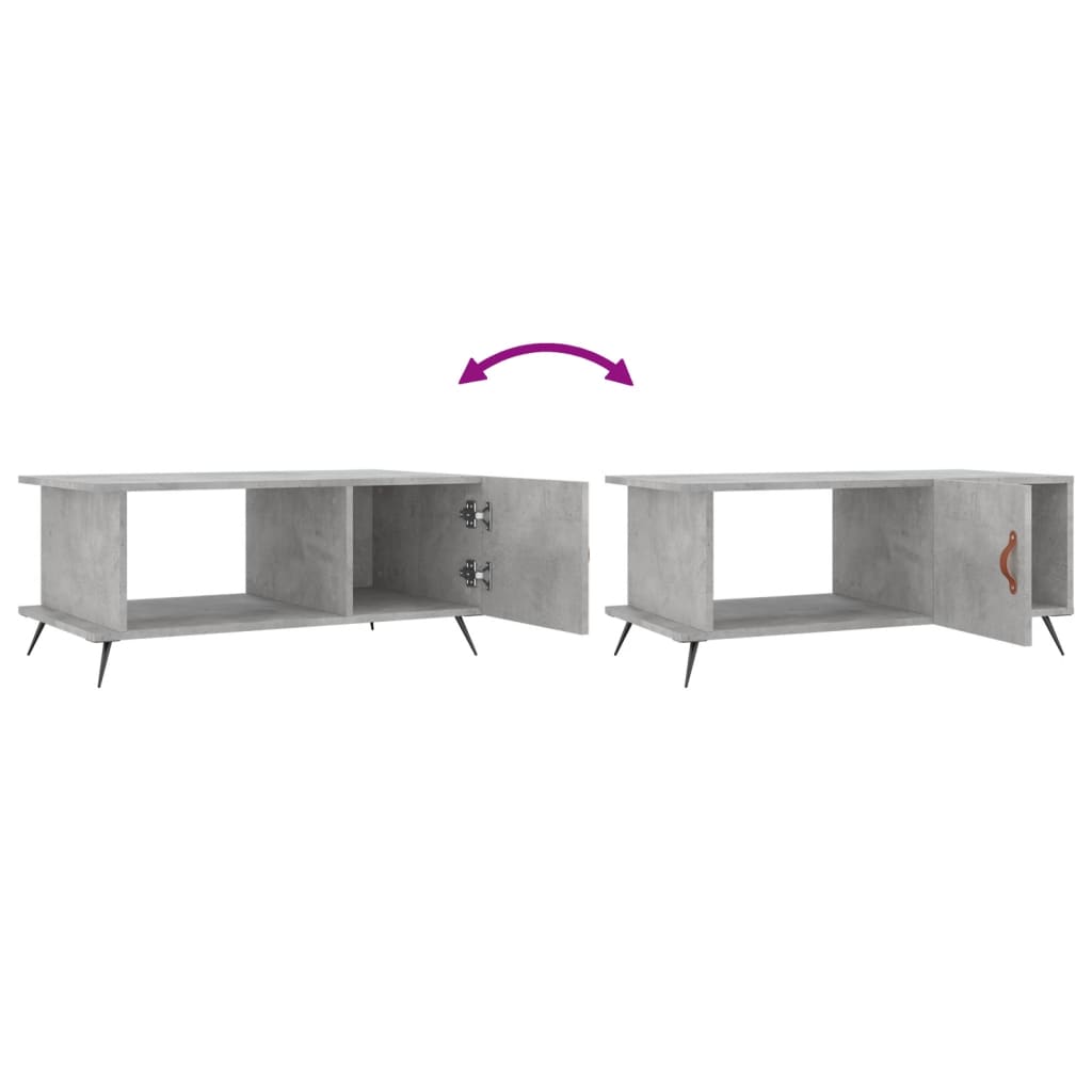Coffee table, concrete gray, 90x50x40 cm, processed wood