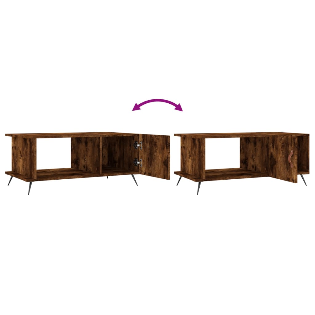 Coffee table, smoky oak, 90x50x40 cm, processed wood